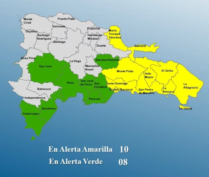 EL COE eleva a 18 las provincias en alerta por onda tropical