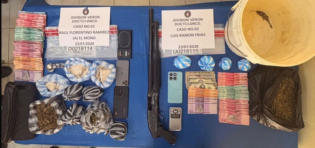 DNCD capturan dos hombres con más de 2, 700 gramos de cocaína, marihuana y  crack