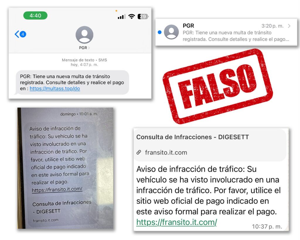 DIGESETT alerta a la ciudadanía sobre mensajes fraudulentos relacionados con supuestas multas de tránsito